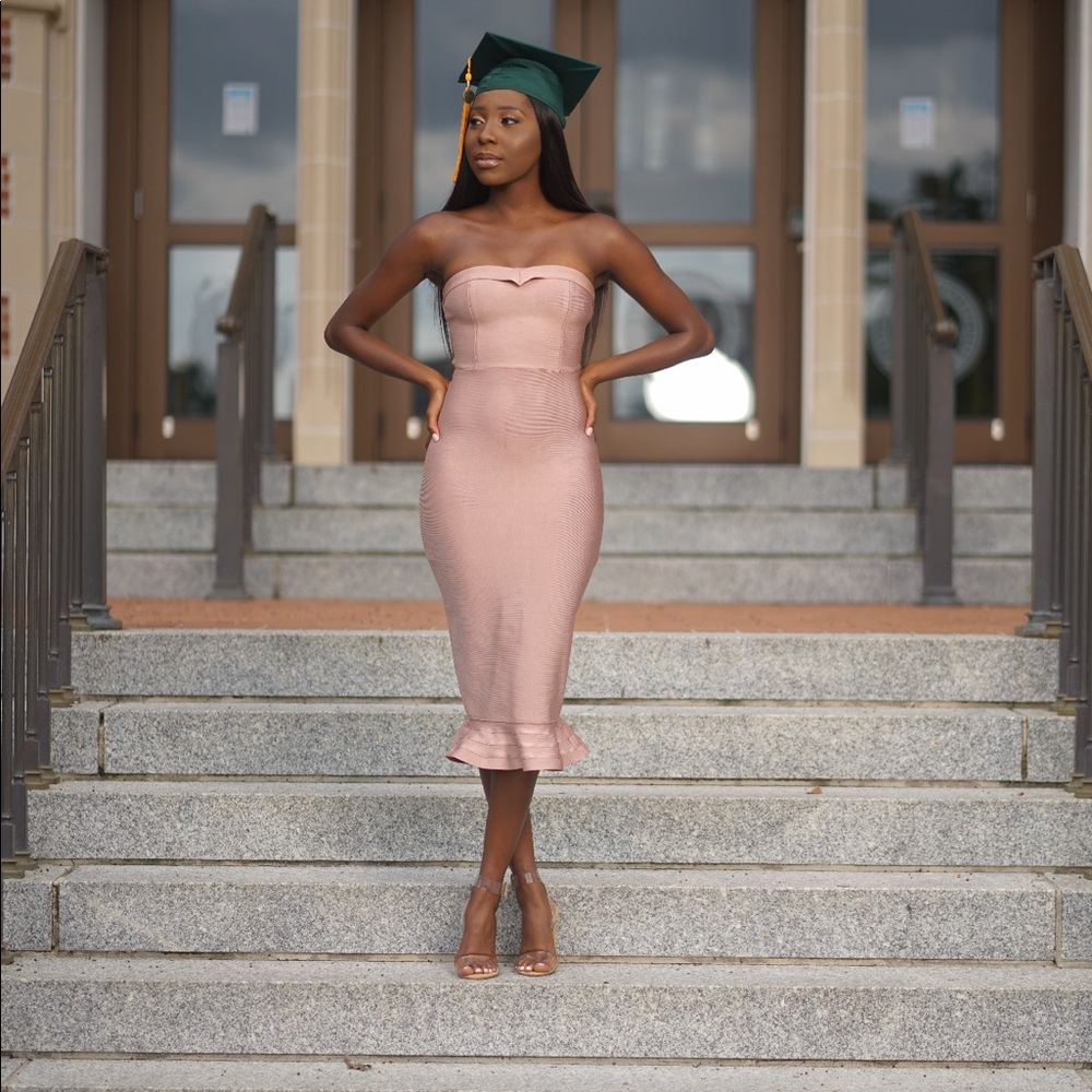 House of CB strapless bandage dress